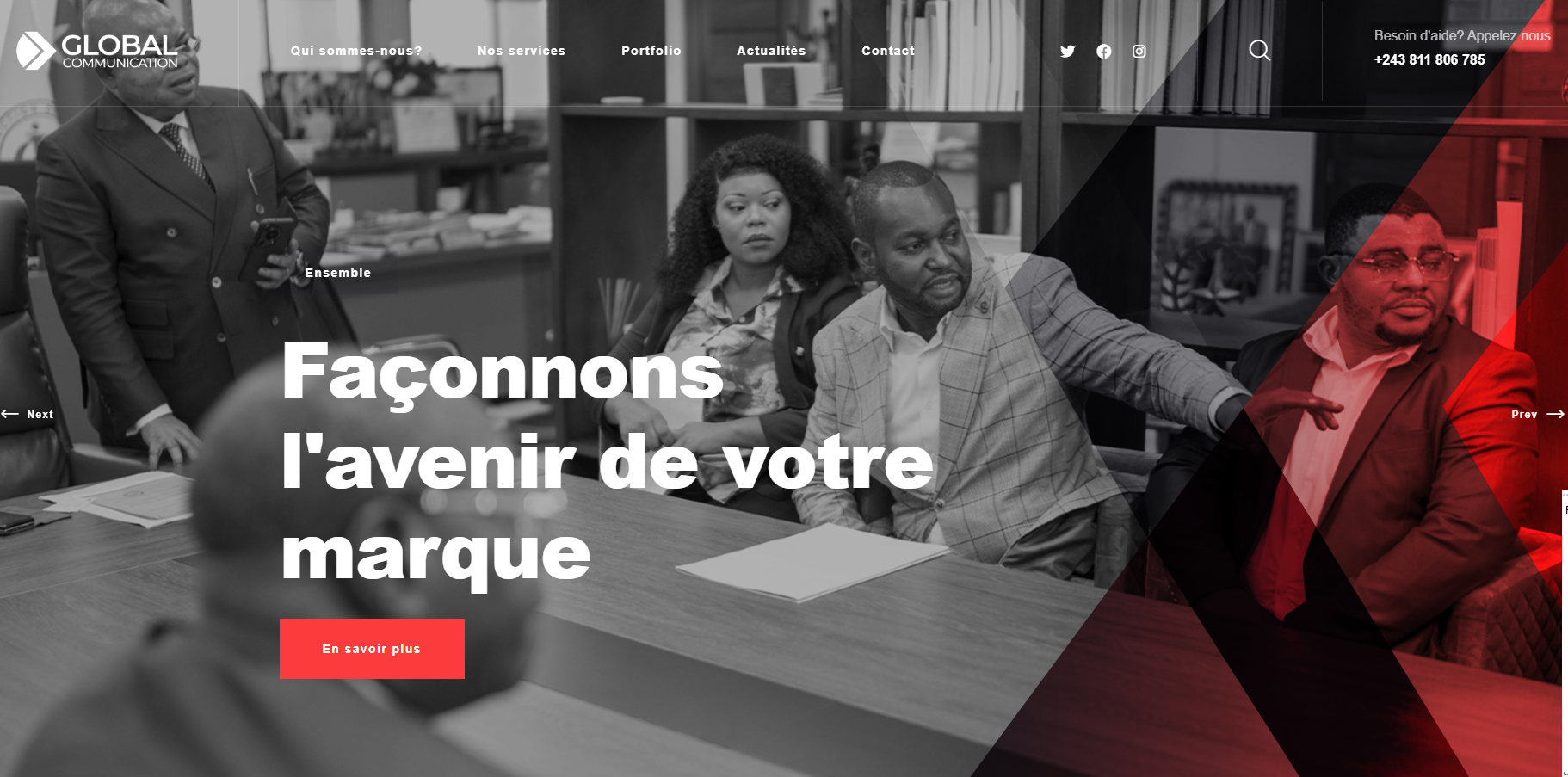 Lacement du nouveau site de Global Communication